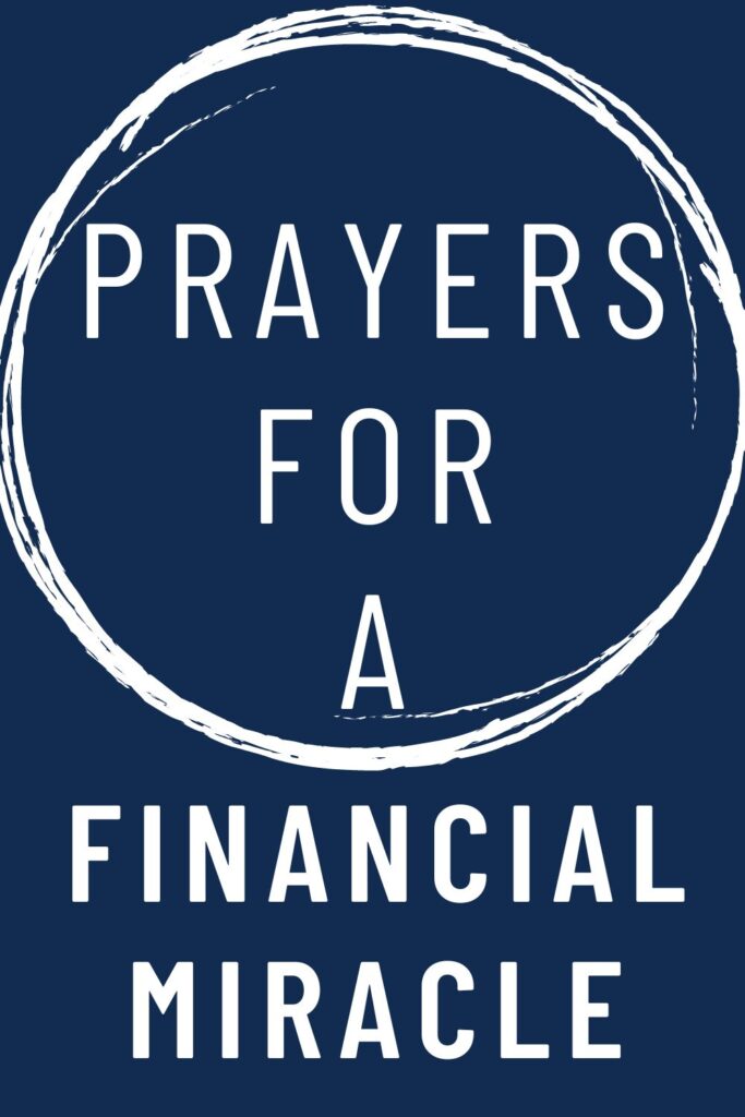 text reads "prayers for a financial miracle".