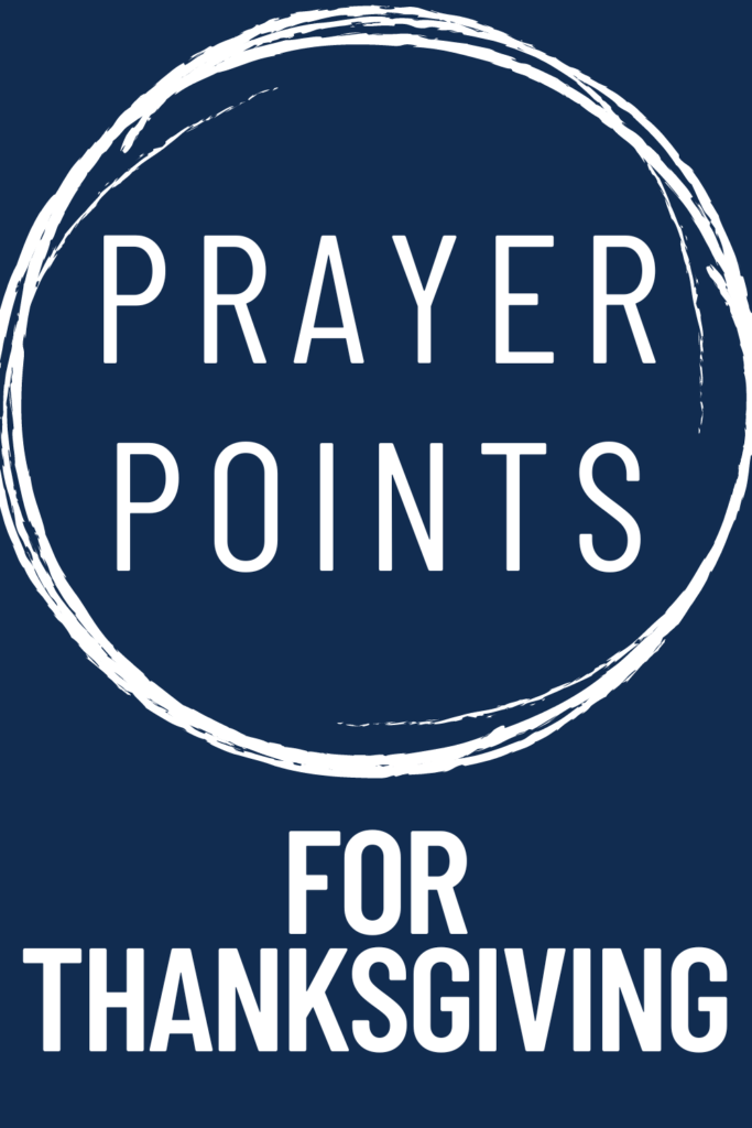 text reads "prayer points for thanksgiving".